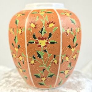 Vintage Takahashi Kashmir Vase 1981 Hand Decorated San Francisco 4" Japan Floral